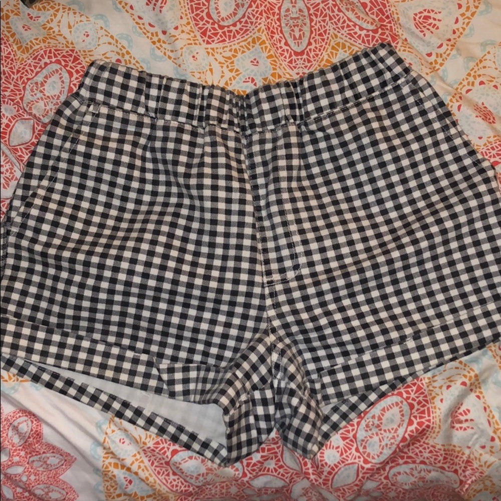 Black and white gingham shorts